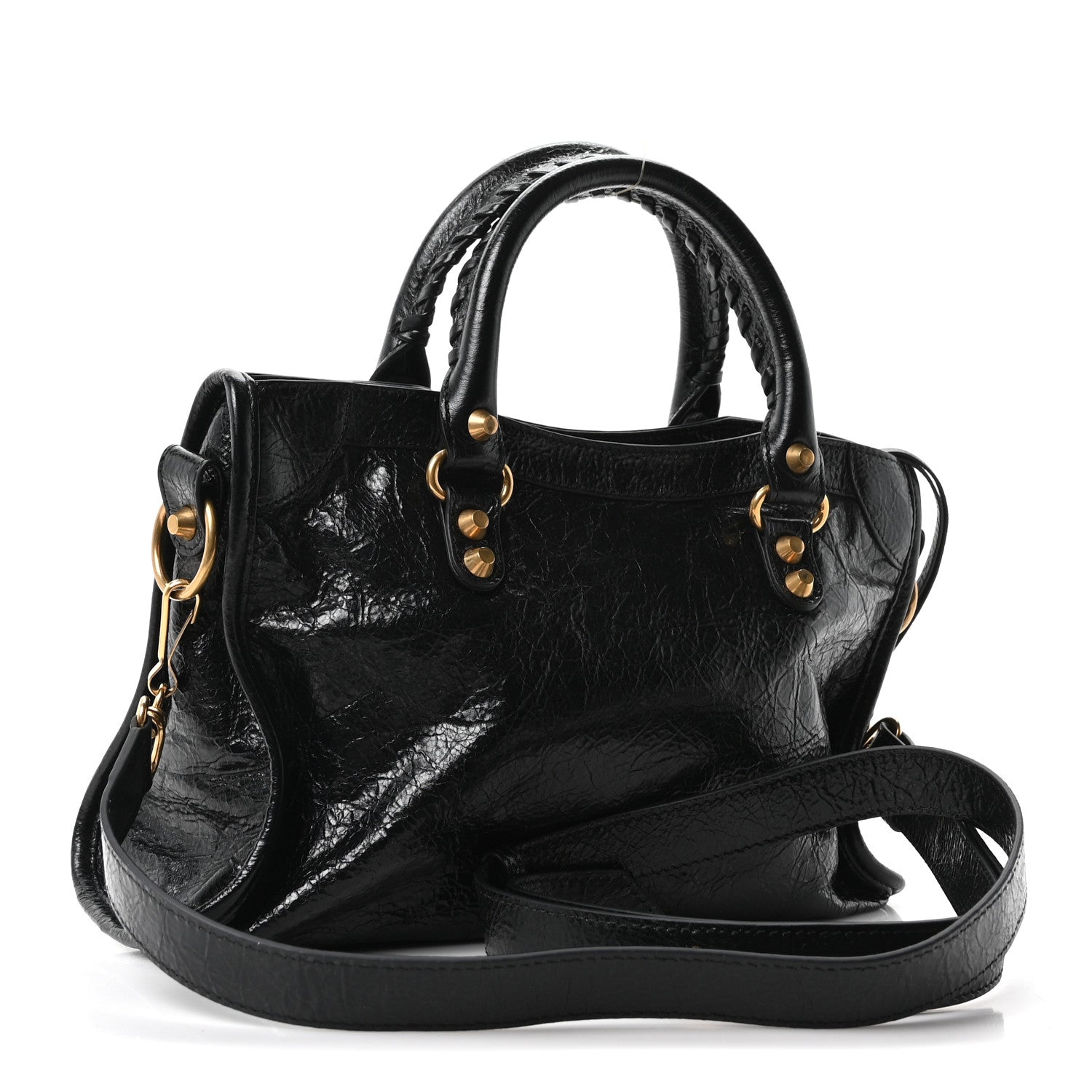 Balenciaga Agneau Arena Gold Hardware Small Le City Black 3 of 10