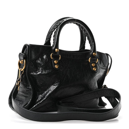 Balenciaga Agneau Arena Gold Hardware Small Le City Black 3 of 10
