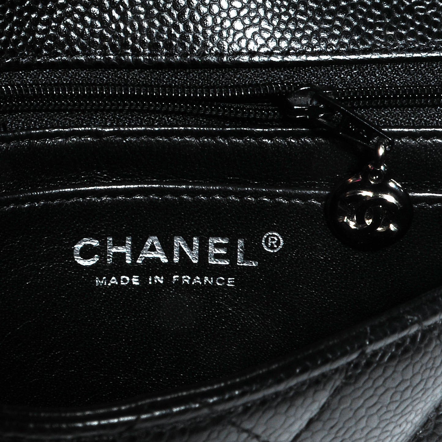 Caviar Quilted Mini Square Flap Bag Black