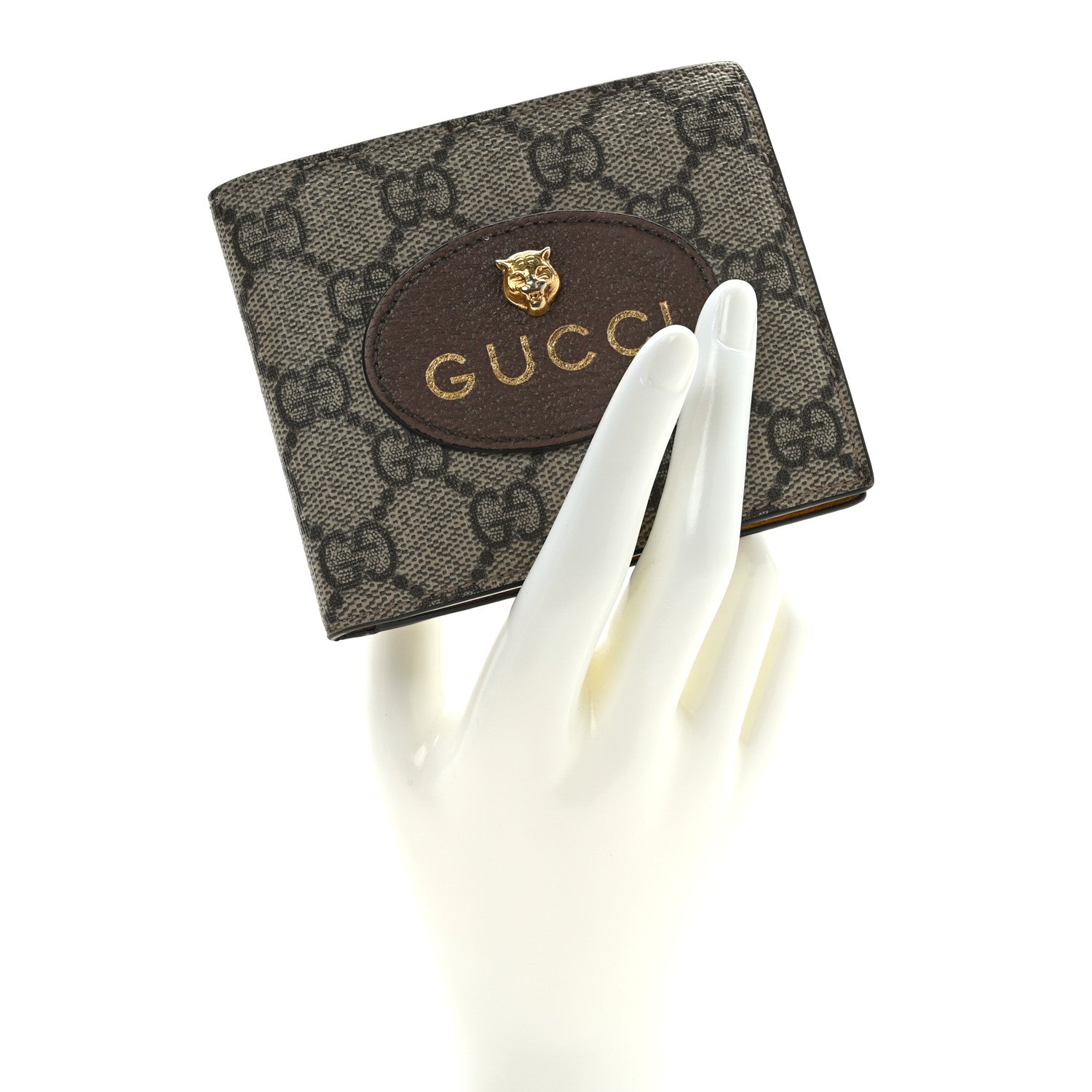 Gucci GG Supreme Monogram Neo Vintage Bi-Fold Wallet Beige Crop New Acero 2 of 7