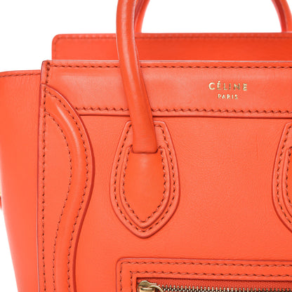 Celine Smooth Calfskin Nano Luggage Fluo Orange 14 of 15