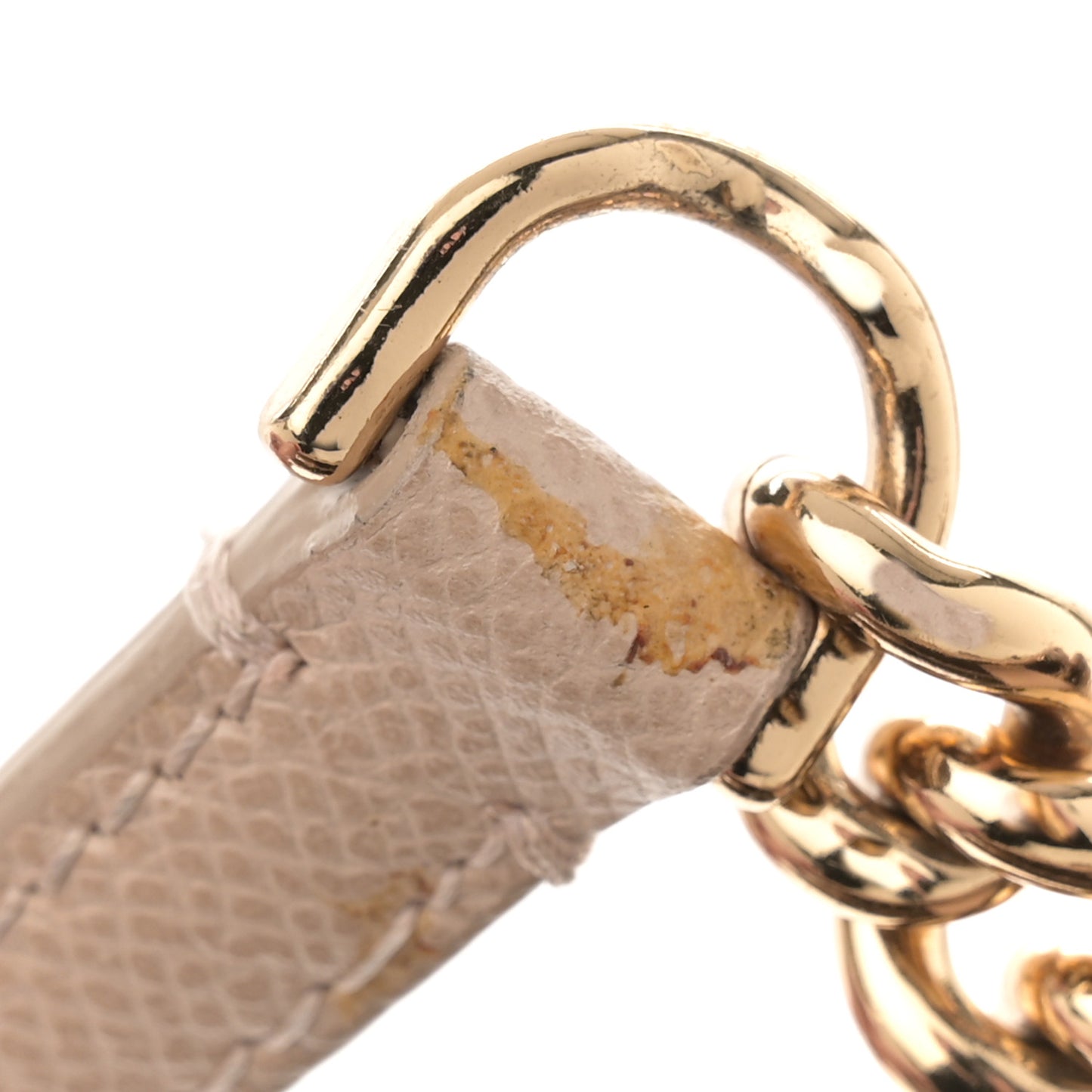 Hammered Calfskin Vara Bow Chain Tote Macadamia