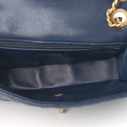 Chanel Caviar Quilted Medium Sweet Classic Flap Navy Blue 5 of 9