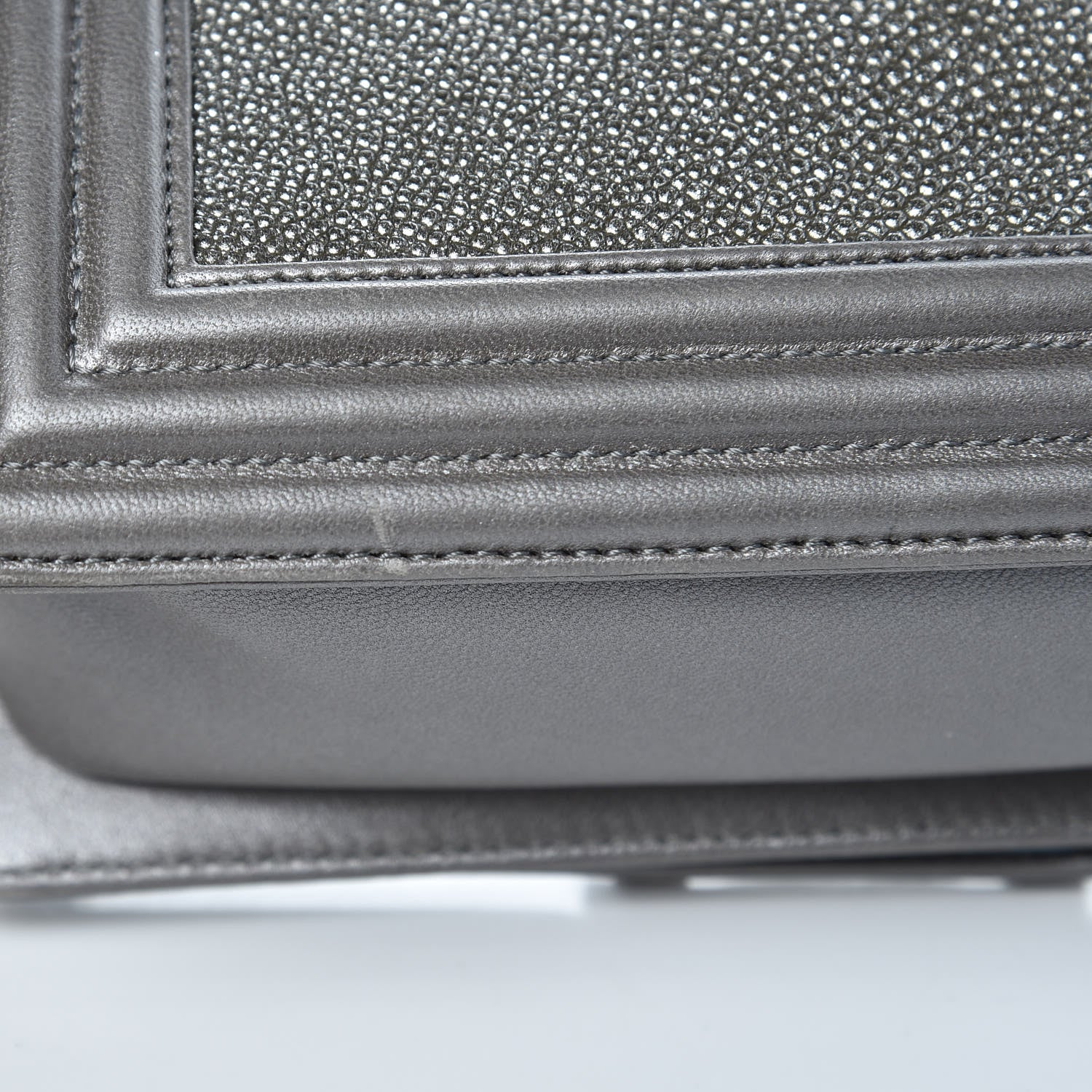 Chanel Galuchat Stingray Small Boy Flap Silver 15 of 16