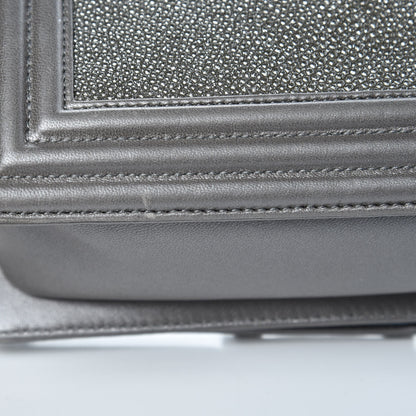 Chanel Galuchat Stingray Small Boy Flap Silver 15 of 16