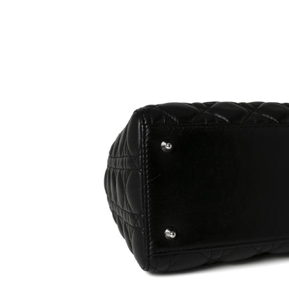 Christian Dior Lambskin Cannage Medium Lady Dior Black 9 of 10