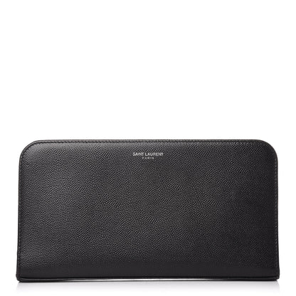Saint Laurent Grain De Poudre Classic Zip Around Travel Wallet Black 1 of 10