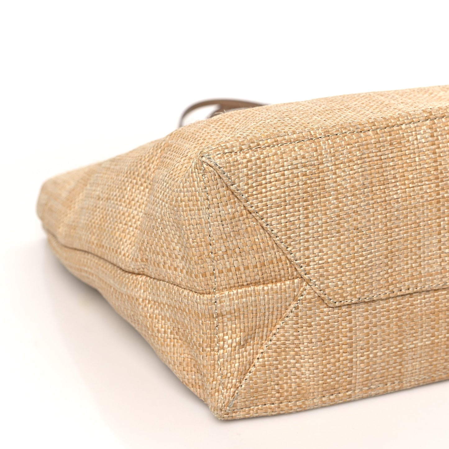Raffia Logo Tote Naturale