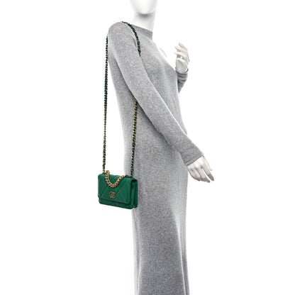 Chanel Lambskin Quilted Chanel 19 Wallet On Chain WOC Green 2 of 13