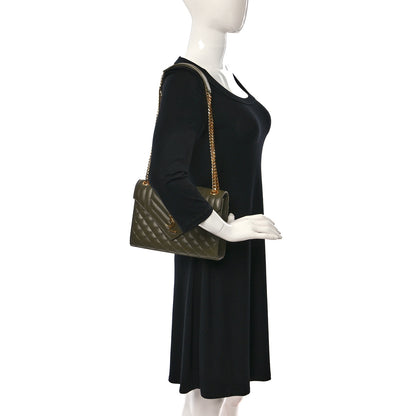 Saint Laurent Grain De Poudre Textured Mixed Matelasse Triquilt Medium Monogram Satchel Light Sage 2 of 9