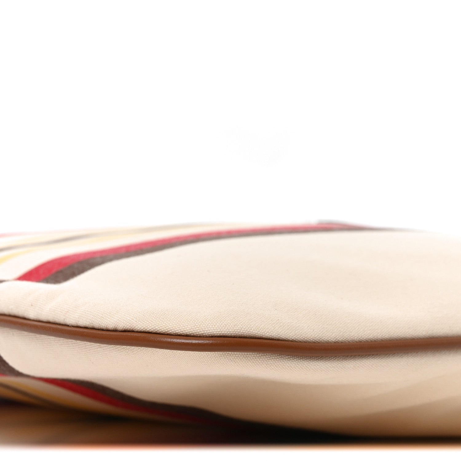Miu Miu Canvas Calfskin Striped Ivy Beige Naturale Moro 9 of 9