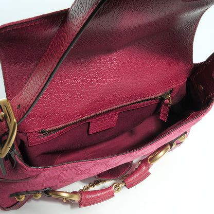 Gucci Monogram Small Horsebit Chain Flap Bag Fuchsia 5 of 7