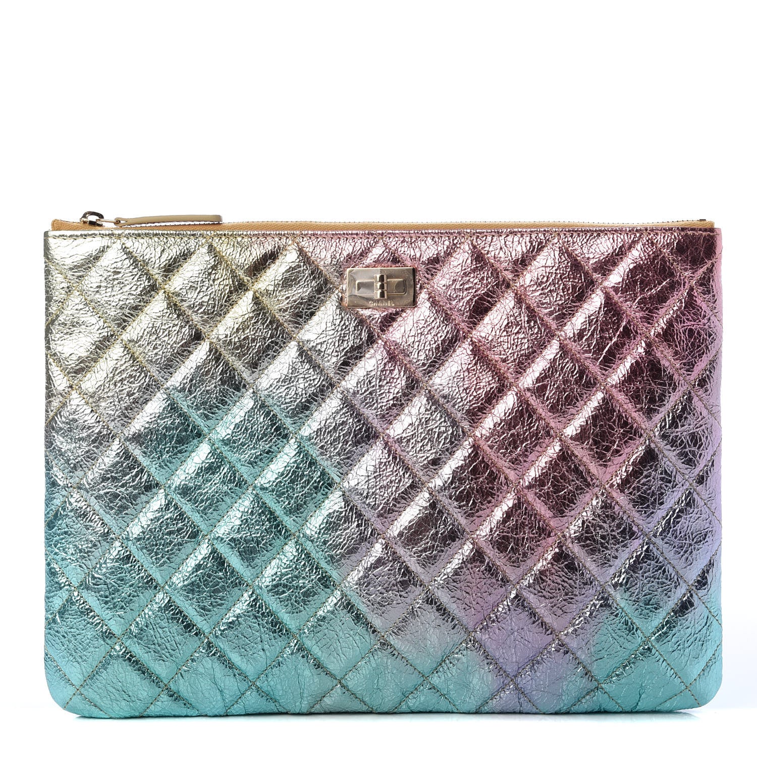 Chanel Metallic Goatskin Quilted Medium 2.55 Reissue Cosmetic Case Multicolor 1 of 8