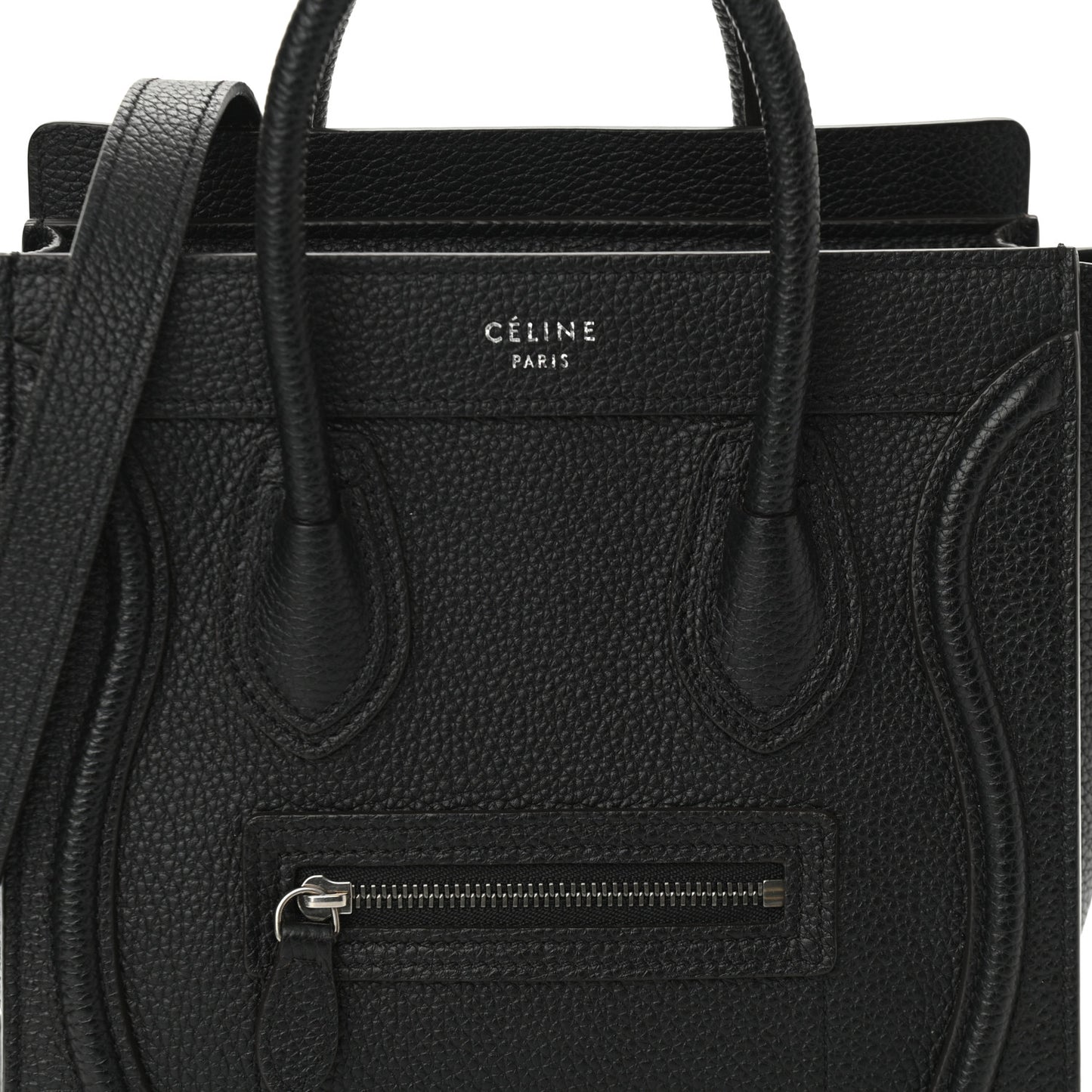 Drummed Calfskin Nano Luggage Black