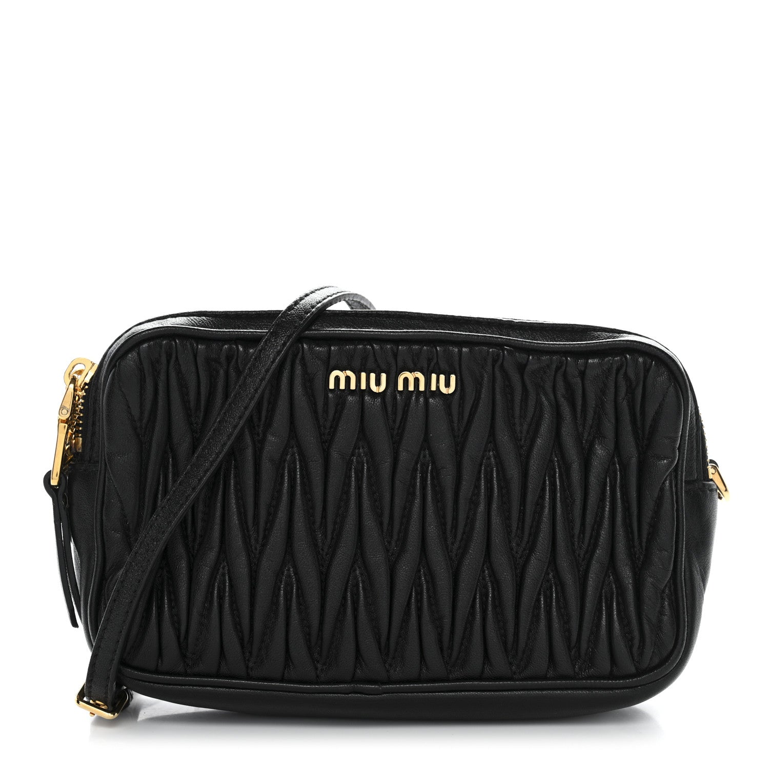 Miu Miu Nappa Matelasse Crossbody Black 1 of 12