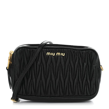 Miu Miu Nappa Matelasse Crossbody Black 1 of 12