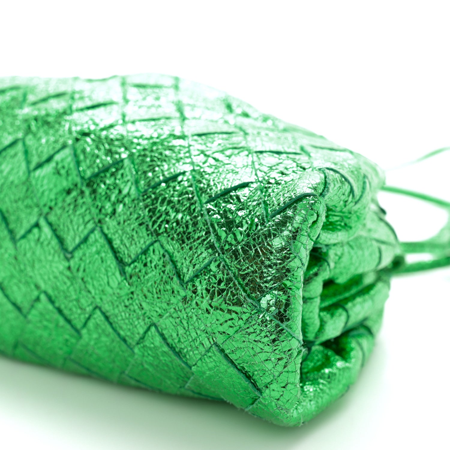 Bottega Veneta Metallic Nappa Intrecciato The Mini Pouch Parakeet 10 of 11