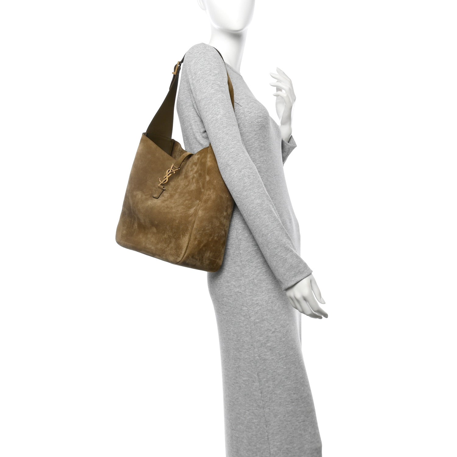 Saint Laurent Suede Large Le 5 A 7 Soft Hobo New Barley 2 of 10