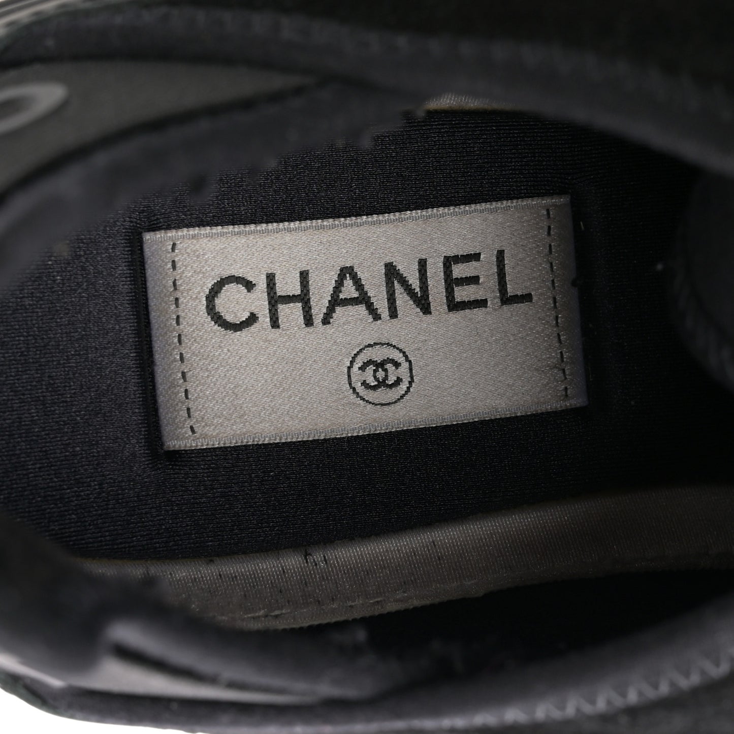 Velvet Calfskin Mixed Fibers CC Sneakers 40 Black
