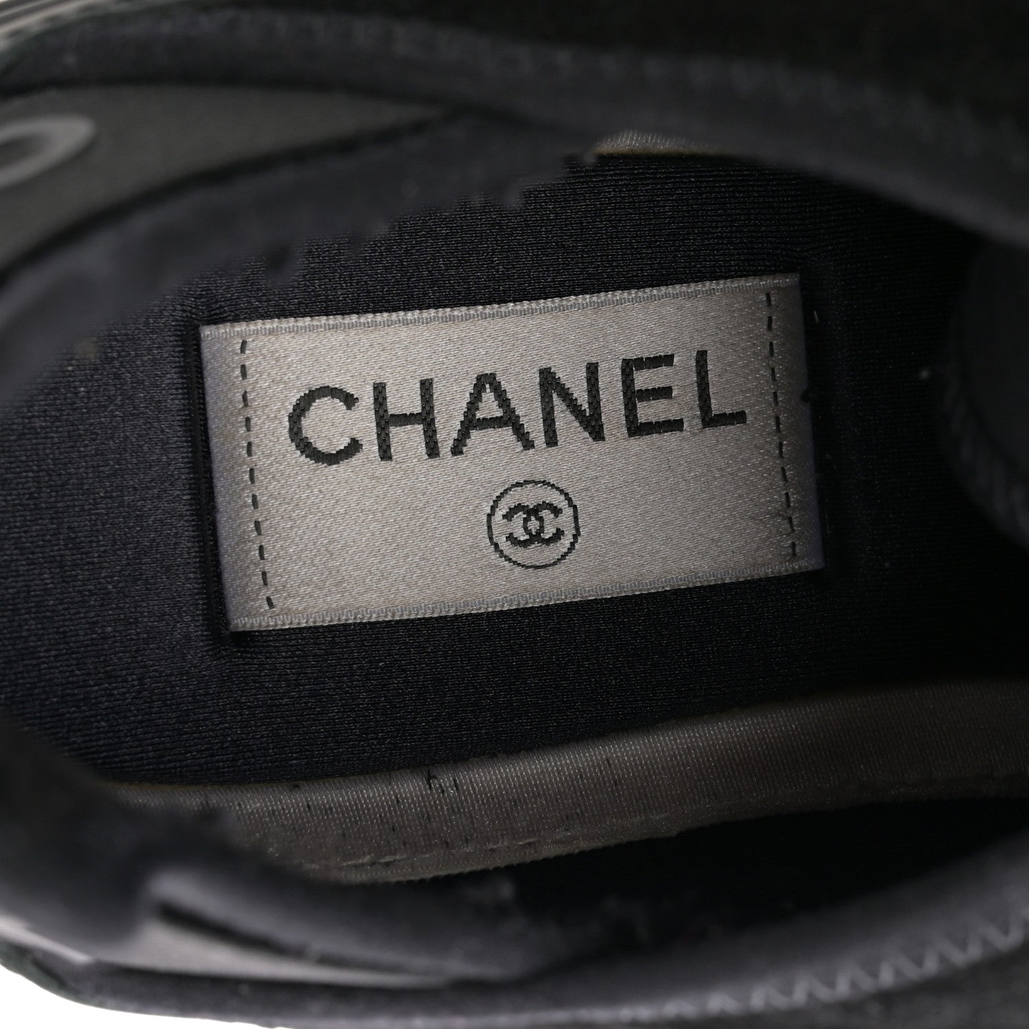 Chanel Velvet Calfskin Mixed Fibers CC Sneakers 40 Black 9 of 12