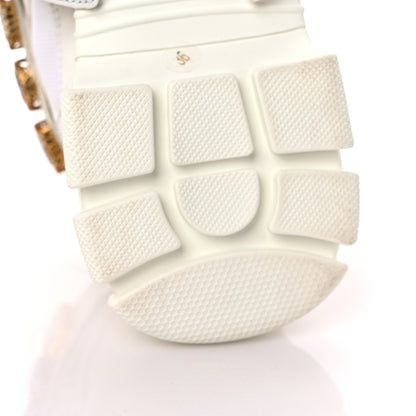 Gucci X SEGA Mesh Calfskin Suede Removable Crystals Womens Flashtrek Sneakers 36 Great White 10 of 15