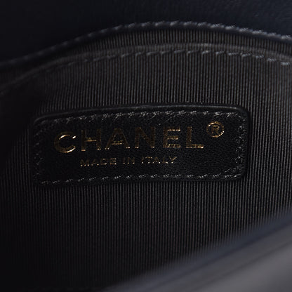 Chanel Lambskin Quilted Graphic Mini Flap Bag Navy Black 6 of 10