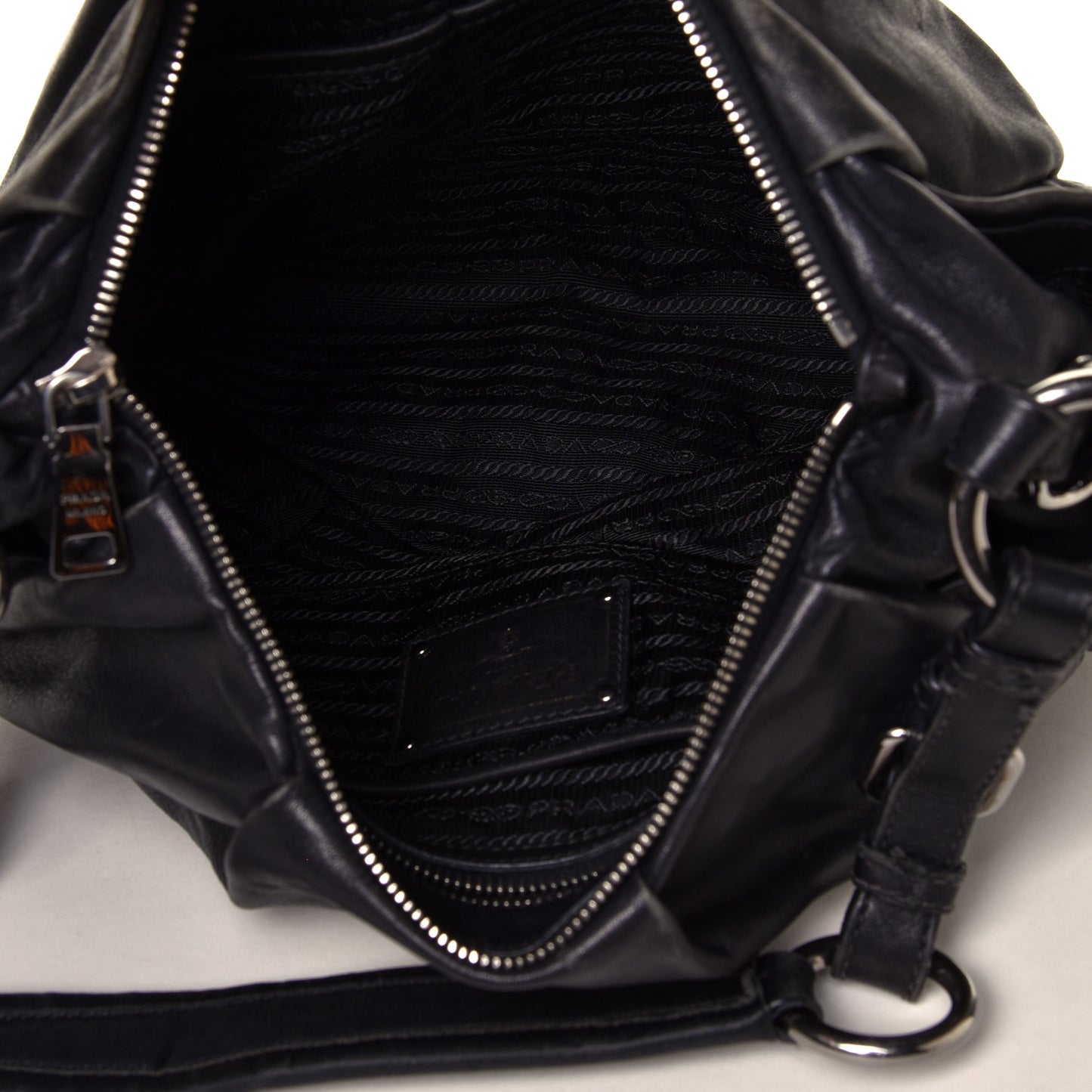 Soft Calfskin Pleated Hobo Black