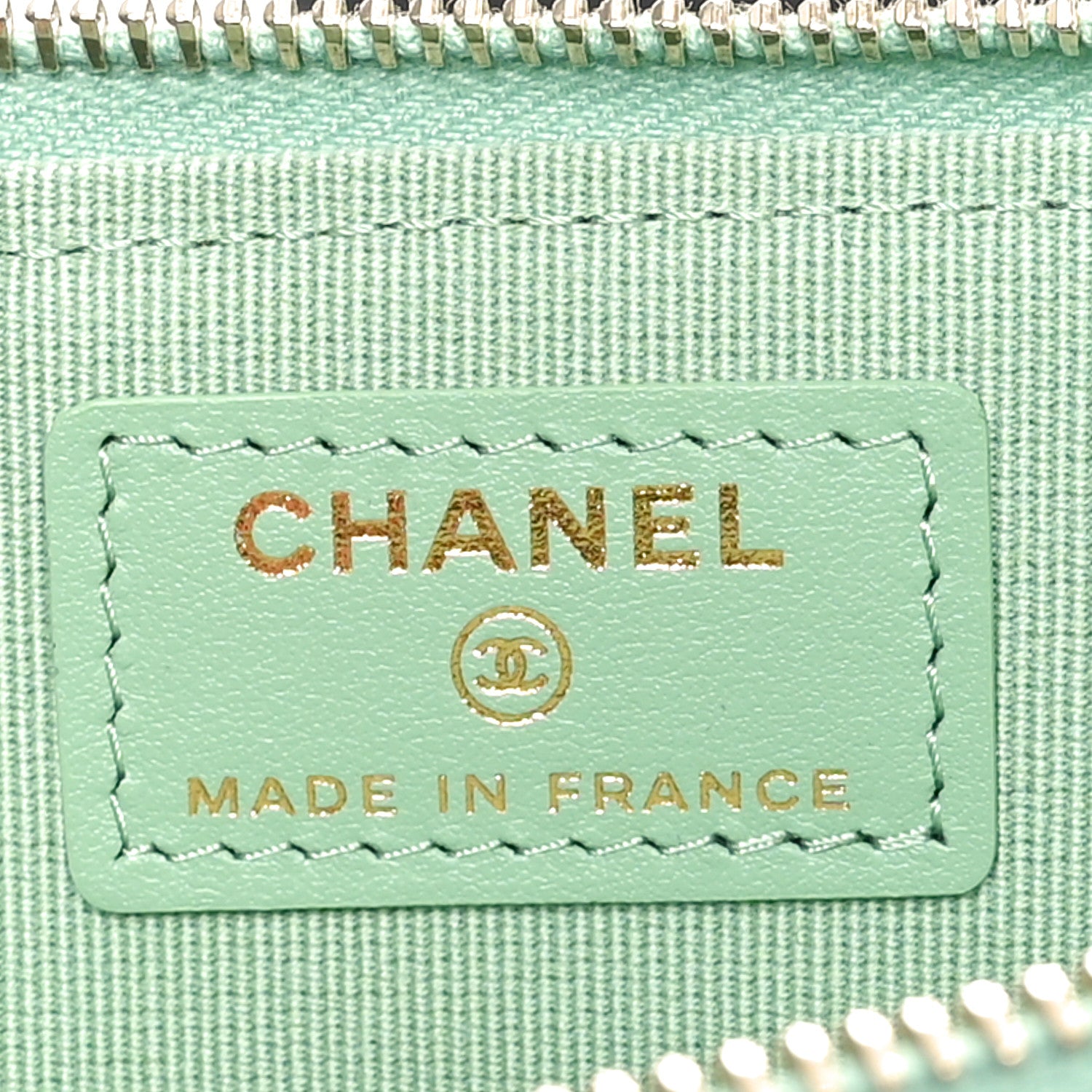 Chanel Caviar Quilted CC Zip Around Card Holder Light Green 6 of 9