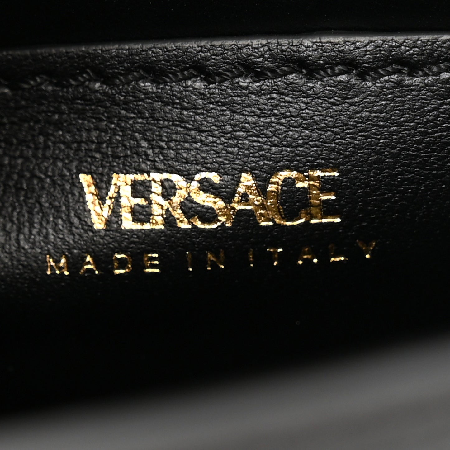 Grained Calfskin Small La Medusa Top Handle Bag Black