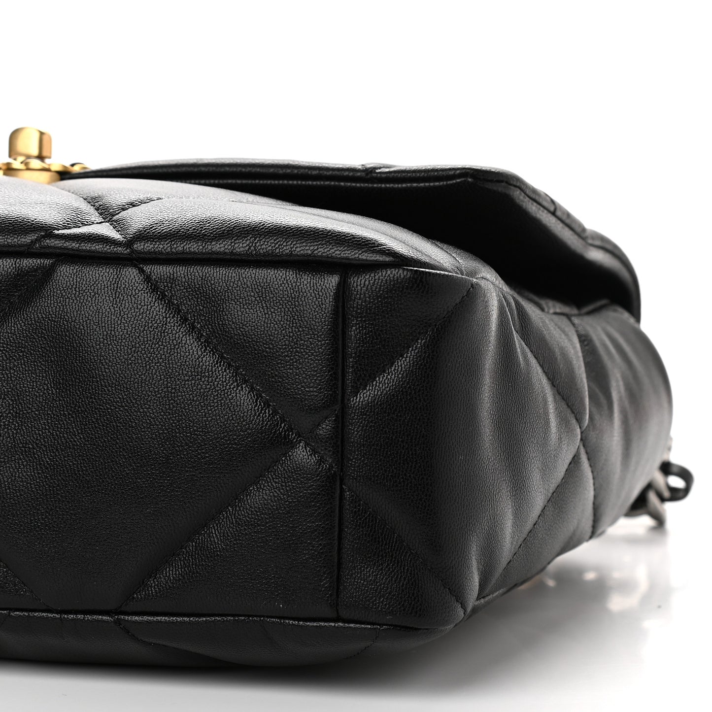 Goatskin Quilted Large Chanel 19 Flap Black