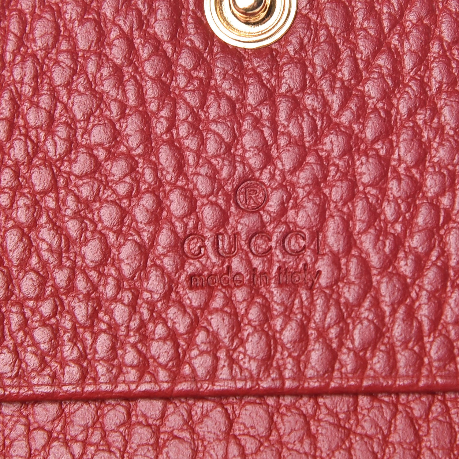 Gucci Pebbled Calfskin GG Marmont Card Case Hibiscus Red 6 of 8