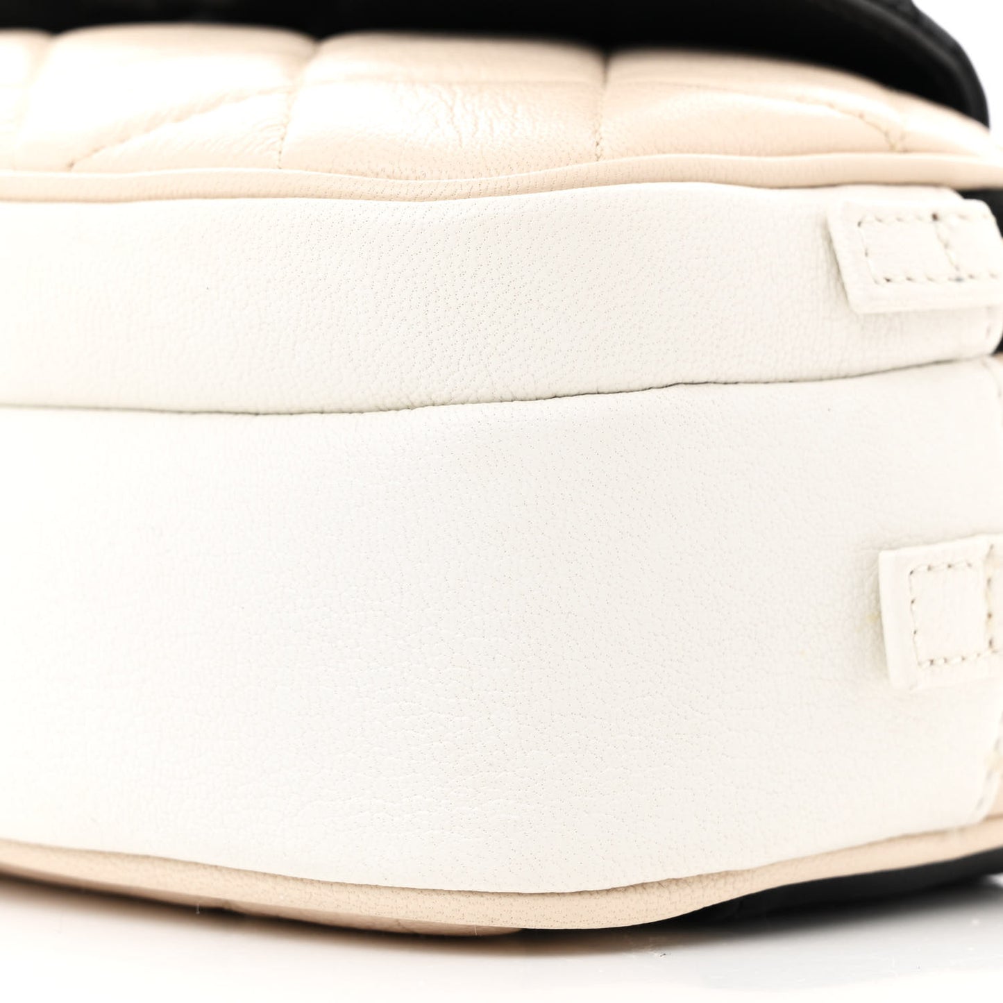 Goatskin Quilted Waist Bag Beige White Black