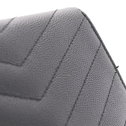 Saint Laurent Grain De Poudre Matelasse Chevron Small Monogram Envelope Wallet Black 9 of 9