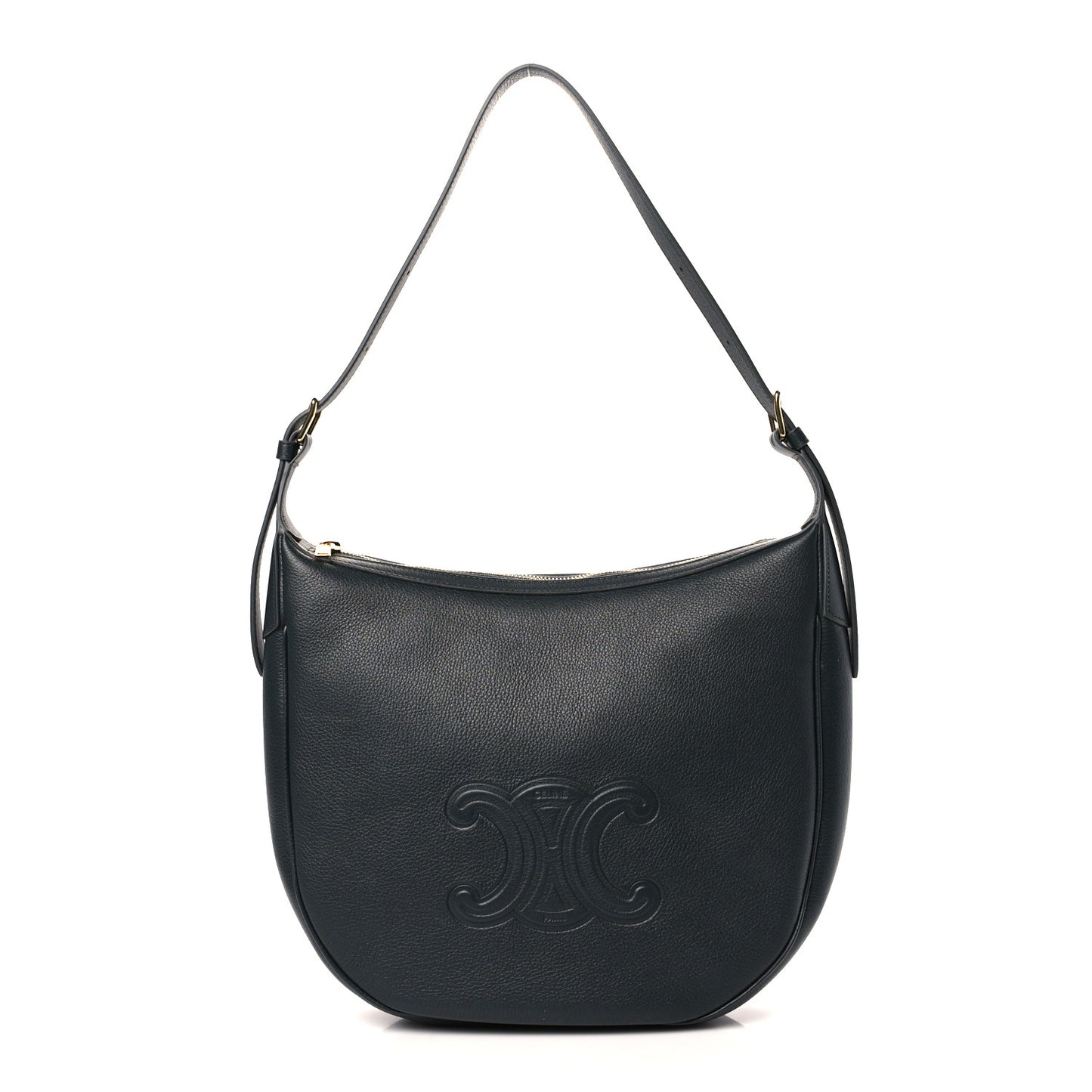 Calfskin Triomphe Heloise Shoulder Bag Slate Grey