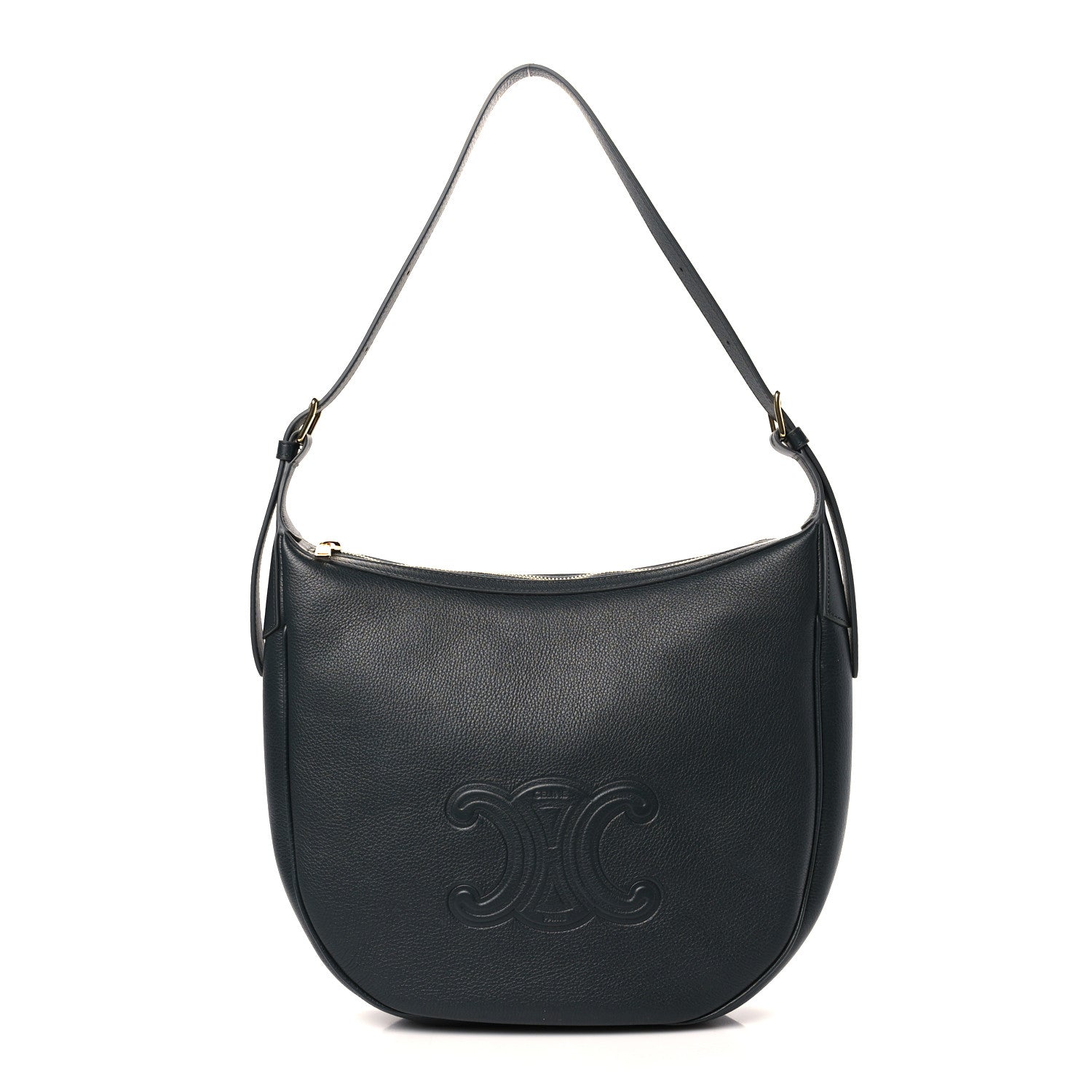 Celine Calfskin Triomphe Heloise Shoulder Bag Slate Grey 1 of 8