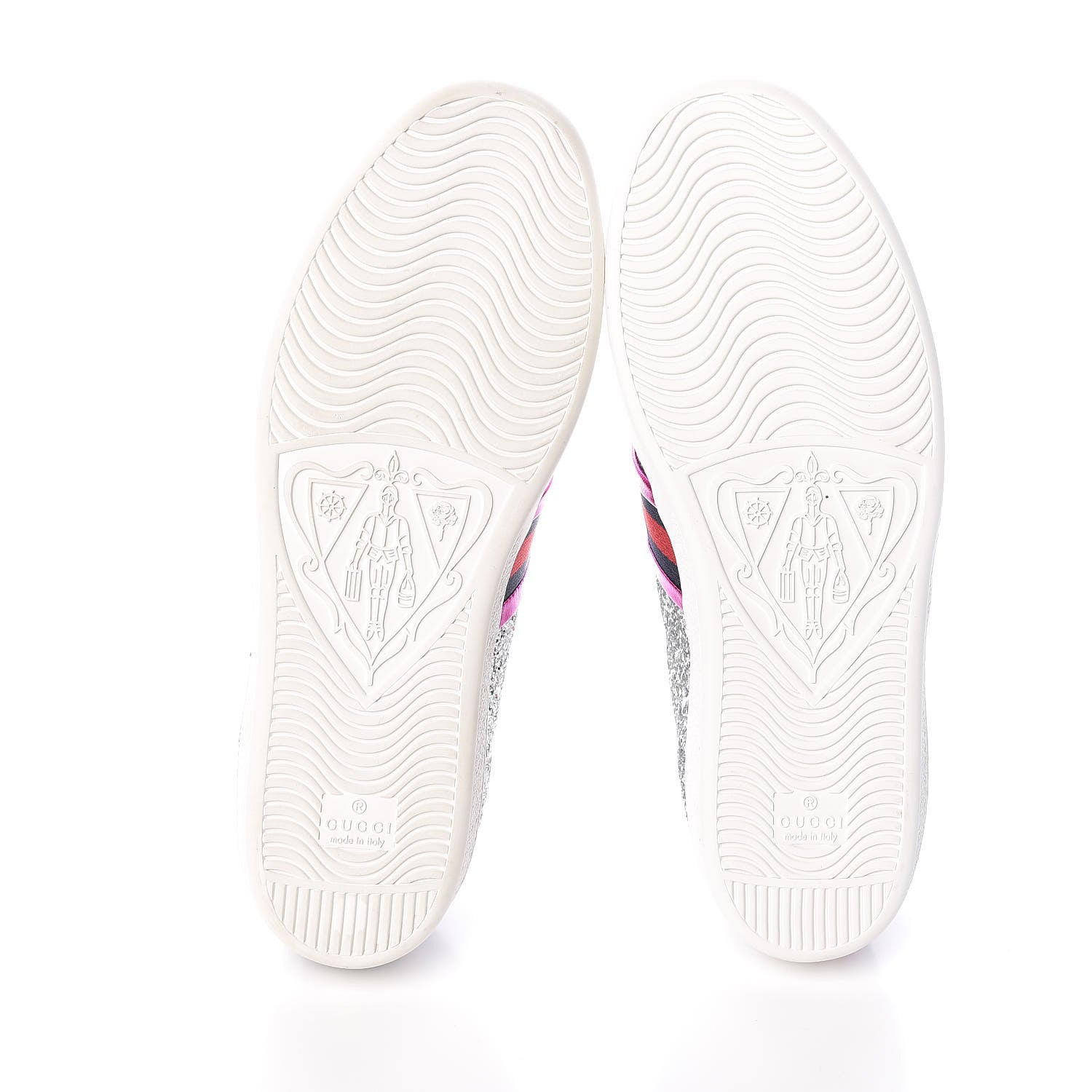 Gucci Glitter Web Womens Ace Sneakers 39.5 Silver 5 of 10