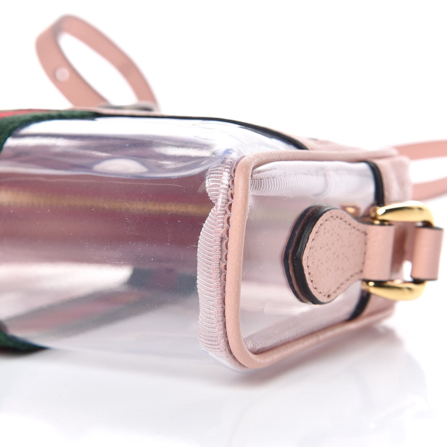 Vinyl Web Mini Ophidia Transparent Shoulder Bag Perfect Pink