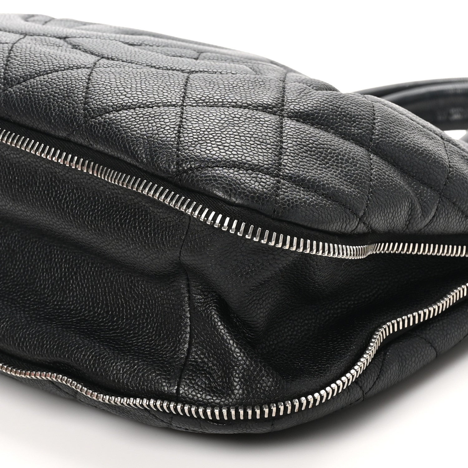 Chanel Caviar Quilted CC Zip Around Shoulder Bag Black 10 of 10
