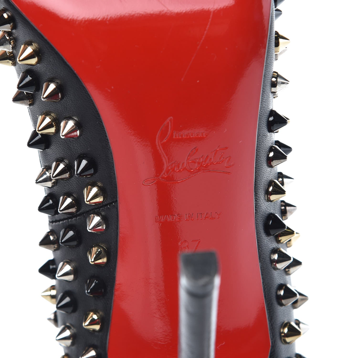 Christian Louboutin Kid Pigalle Spikes 120 Pumps 37 Black 9 of 11