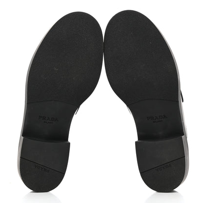 Prada Spazzolato Triangle 40mm Loafer Mules 37.5 Black 5 of 8