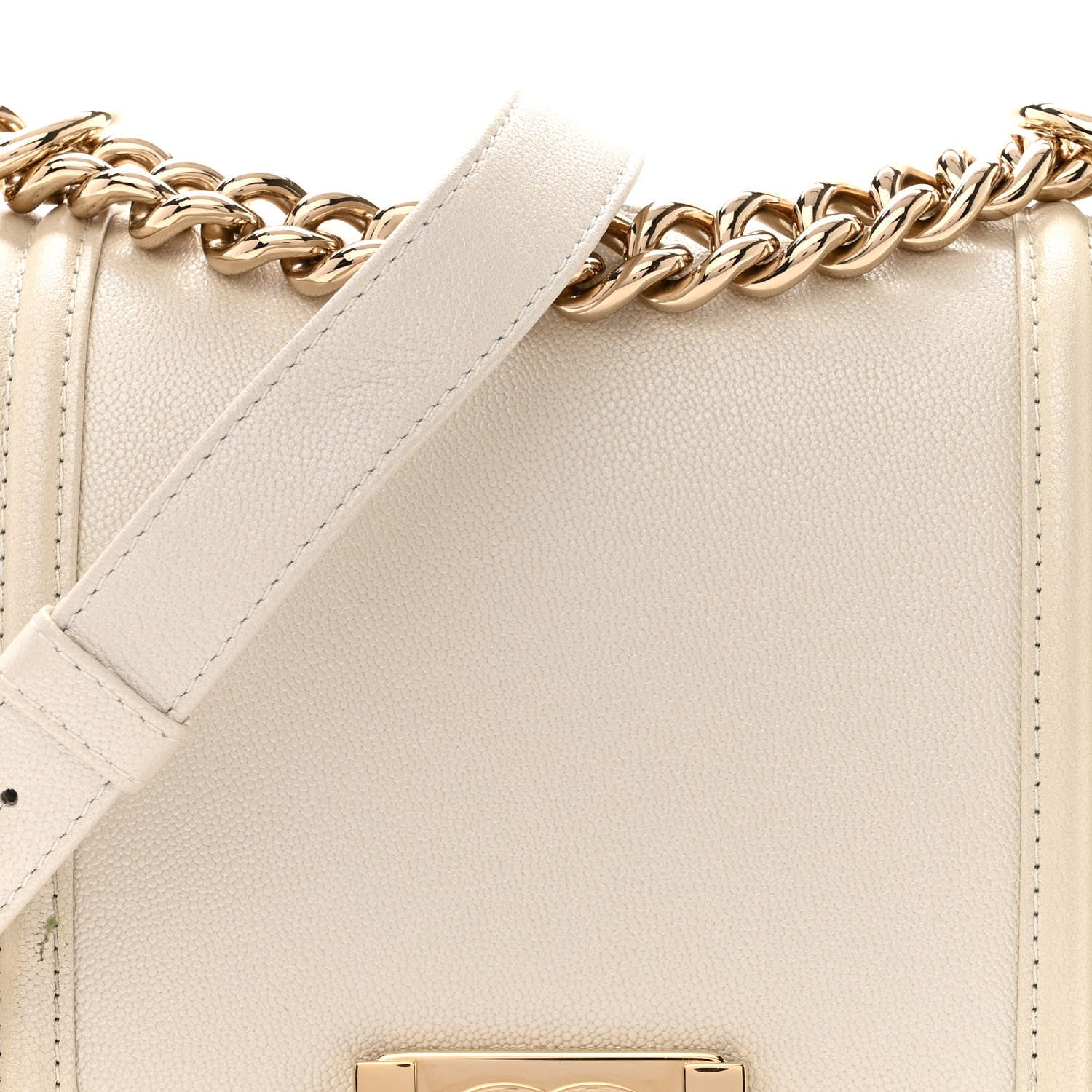 Chanel Iridescent Caviar Mini Boy Flap White 8 of 12