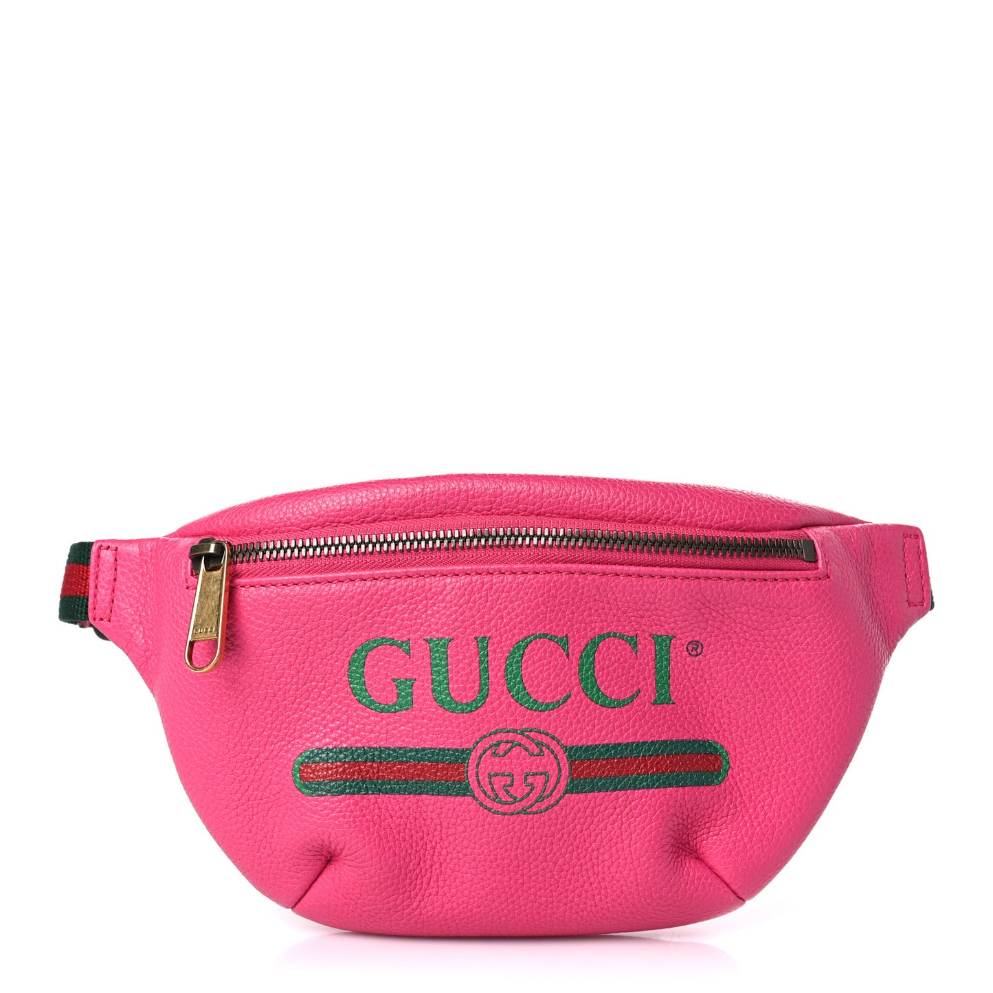 Grained Calfskin Small Logo Belt Bag Box Pink Green