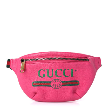 Gucci Grained Calfskin Small Logo Belt Bag Box Pink Green 1 of 9