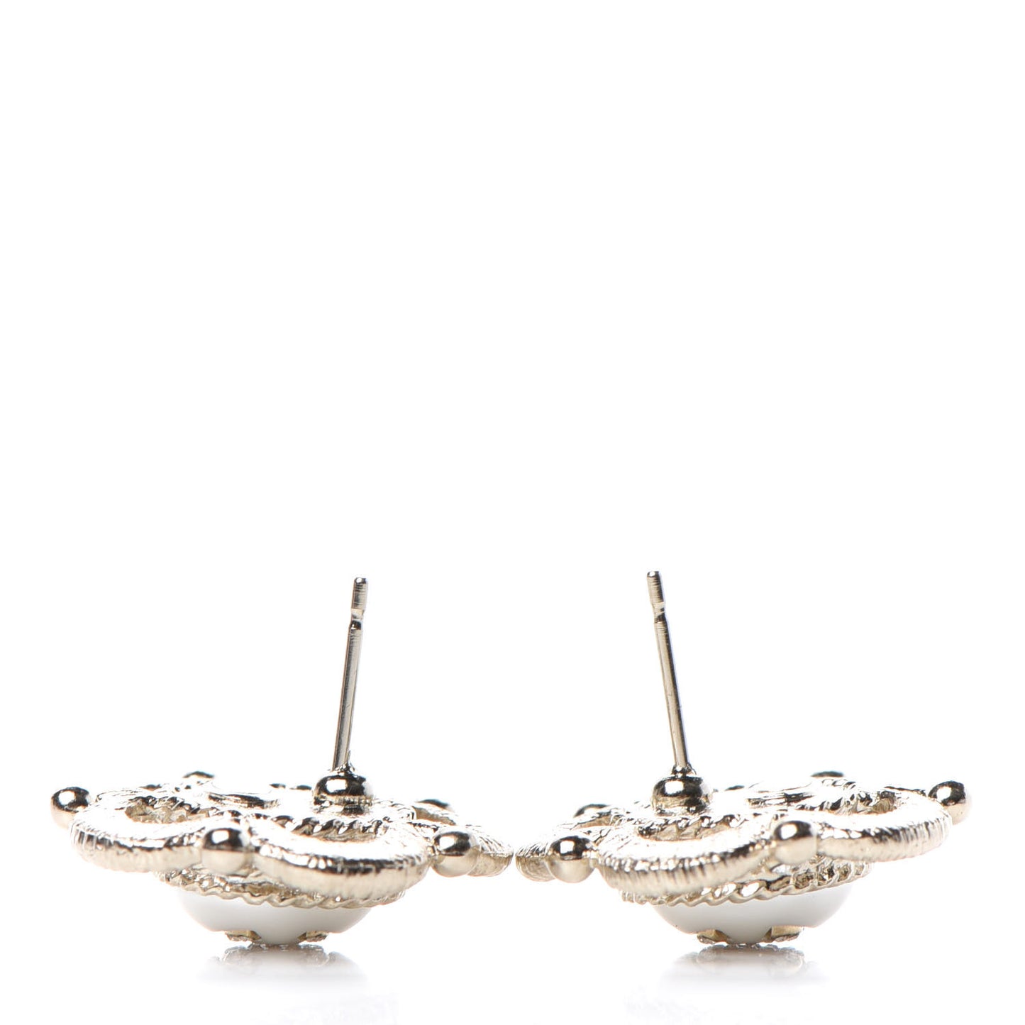 Pearl Crystal CC Earrings Gold