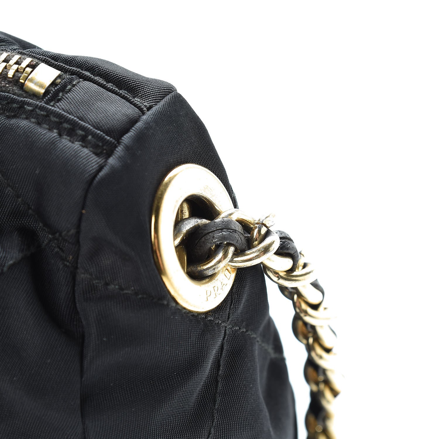 Prada Nylon Tessuto Impuntu Quilted Shoulder Bag Black 11 of 14