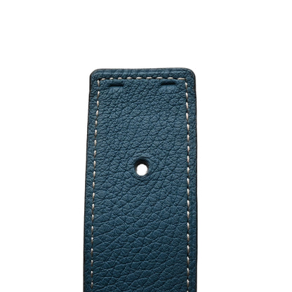 Hermes Box Togo Collier De Chien CDC Belt 95 38 Blue Jean 5 of 8