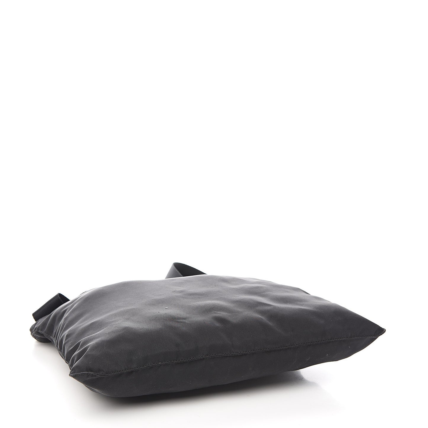 Nylon Flat Messenger Bag Black