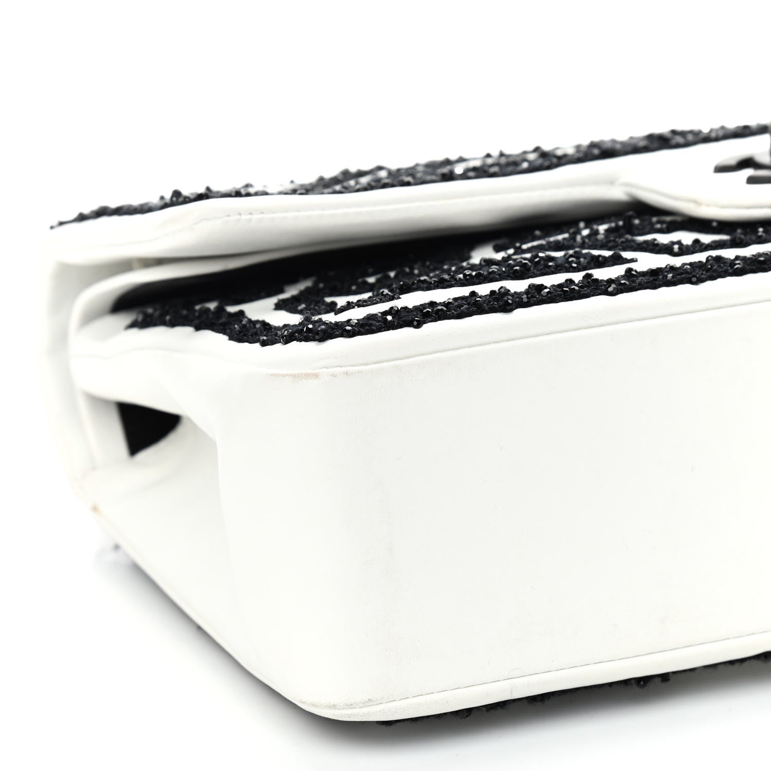 Chanel Lambskin Crystal Embroidered Medium Garden Of Versailles Double Flap Black White 10 of 11
