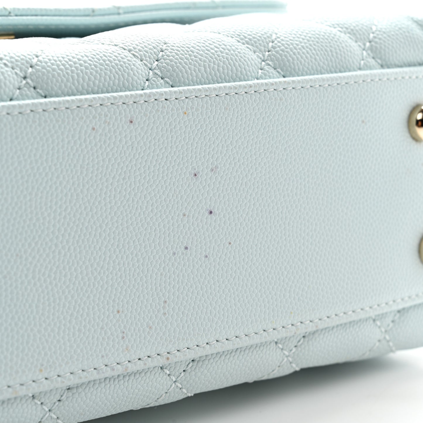 Caviar Quilted Mini Coco Handle Flap Light Blue