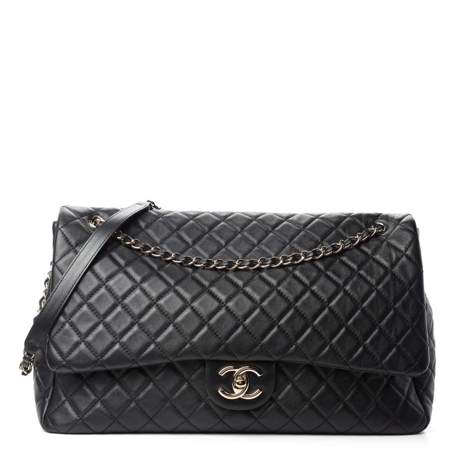 Chanel Calfskin Quilted XXL Travel Flap Bag Black 1 of 11